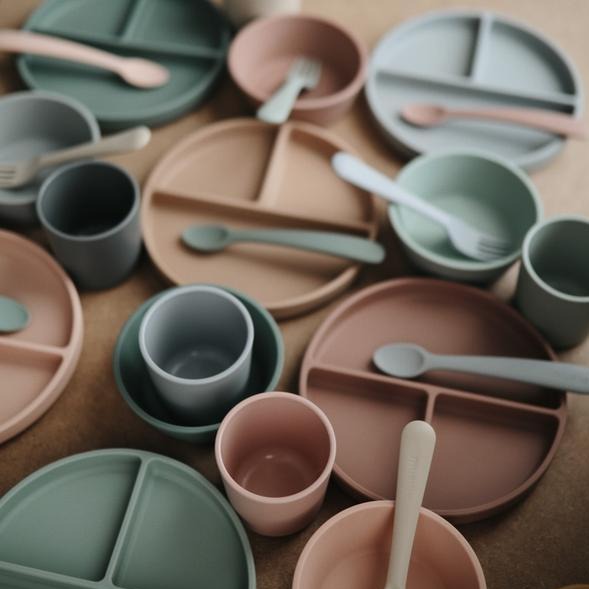 Mushie siliconen kom thyme green 7001811