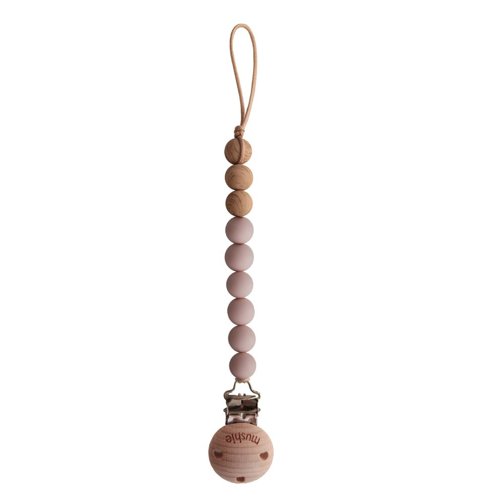 Mushie speenkoord Eva blush wood