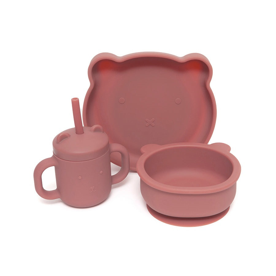 Petit Monkey siliconen bakje bear mahogany rose SB1-R