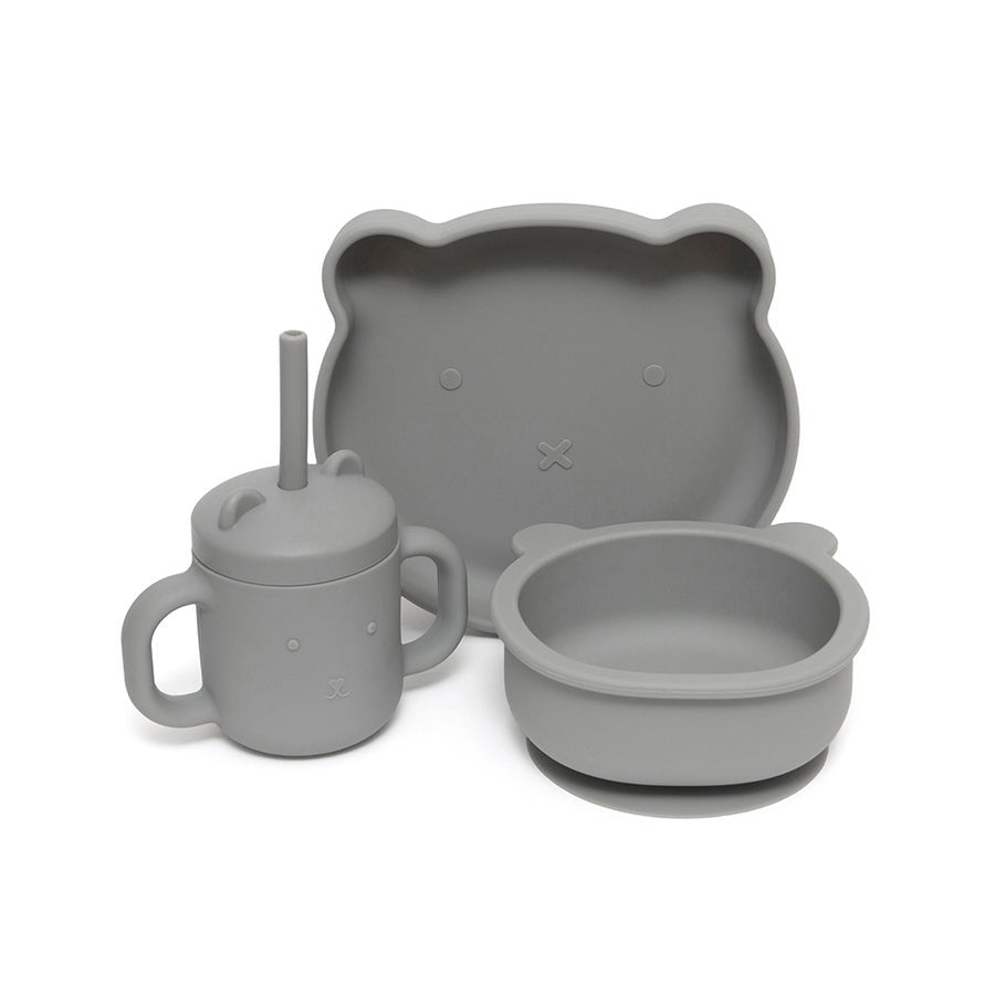 Petit Monkey siliconen bakje bear pewter green 100% LFGB siliconen