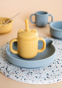 Petit Monkey siliconen bakje bear pewter green