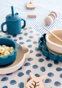 Petit Monkey siliconen sippy cup met oren balsam blue