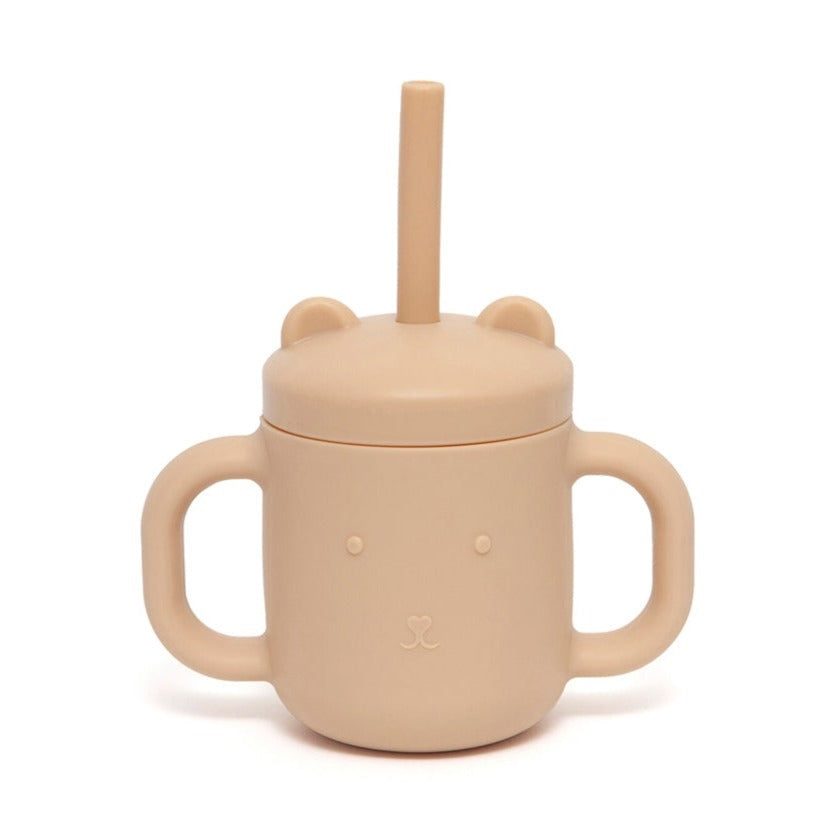 Petit Monkey siliconen sippy cup met oren honey