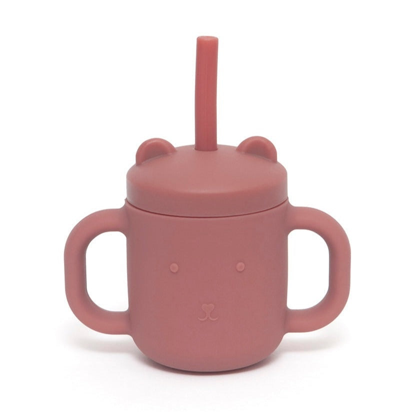 Petit Monkey siliconen sippy cup met oren mahogany rose