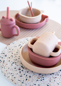 Petit Monkey siliconen sippy cup met oren mahogany rose