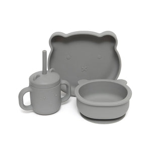 Petit Monkey siliconen sippy cup met oren pewter green