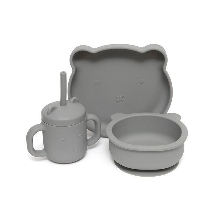 Petit Monkey siliconen sippy cup met oren pewter green