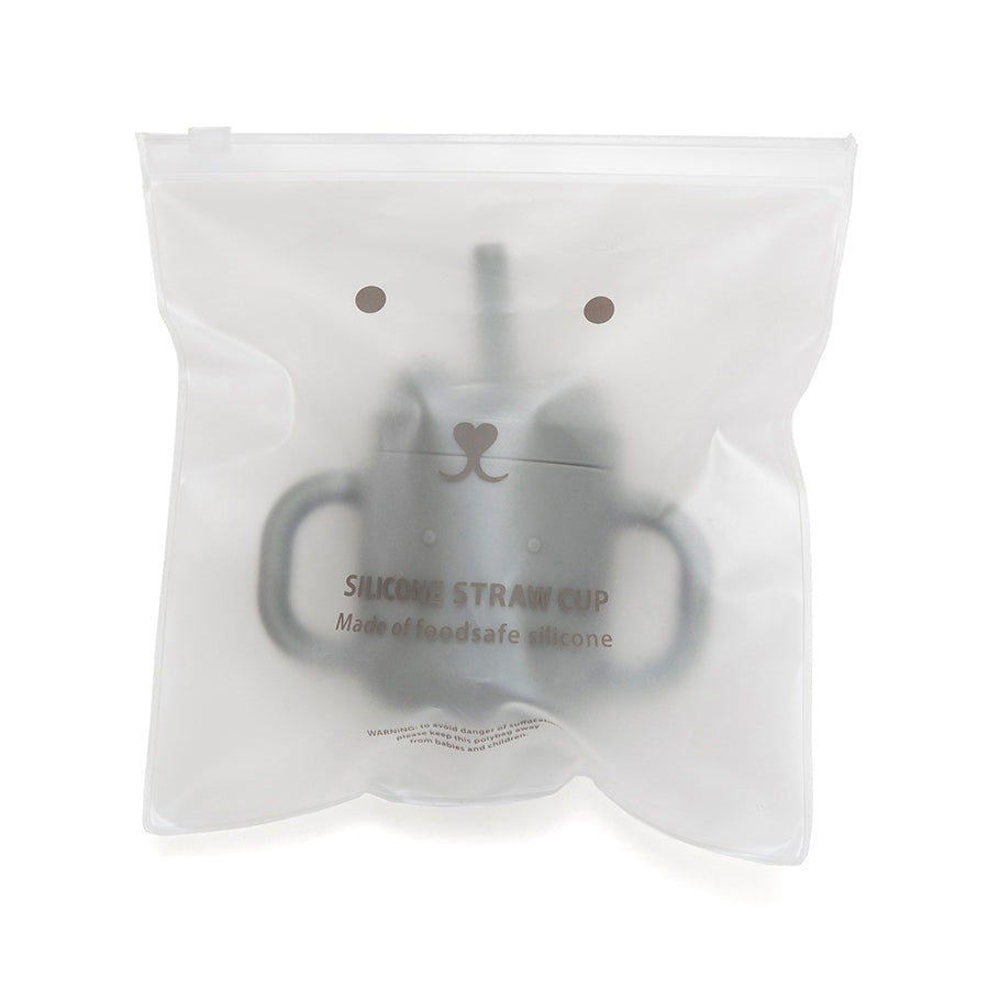 Petit Monkey siliconen sippy cup met oren pewter green 8719244226177