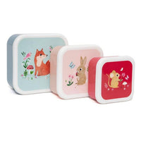 Petit Monkey snackbox set woodland blue 12 x 12 cm