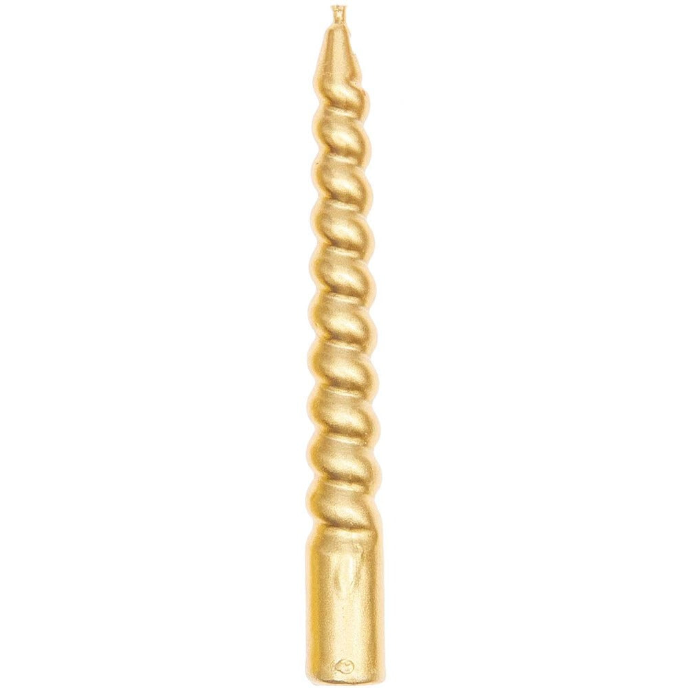 Spiraal kaarsen goud 10 cm set van 10
