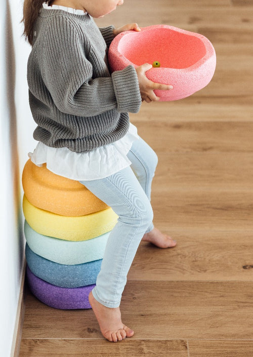 Stapelstein original regenboog pastel 6 stks