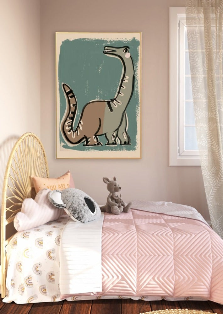 Studio loco poster Dino green 50 x 70 cm kopen
