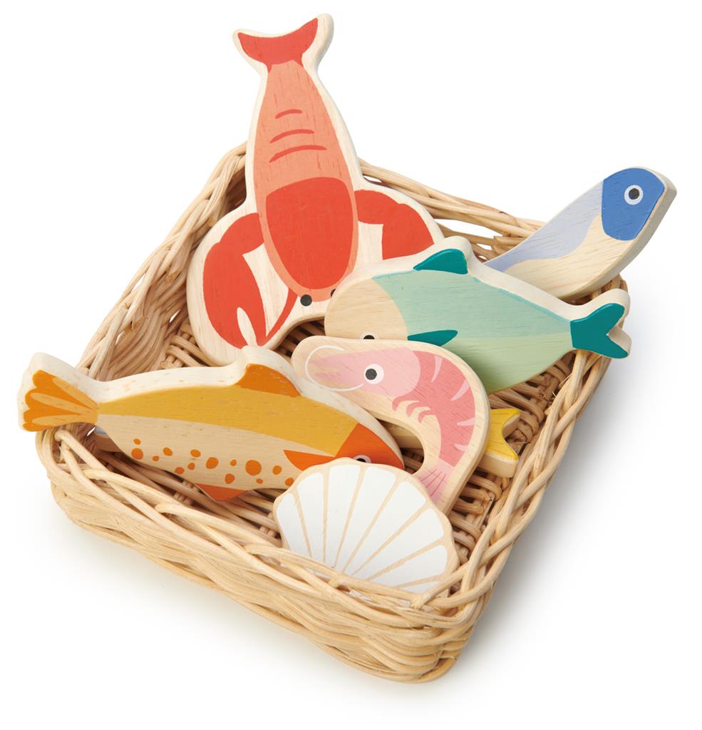 Tender Leaf Toys mandje met zeevruchten 3jr+