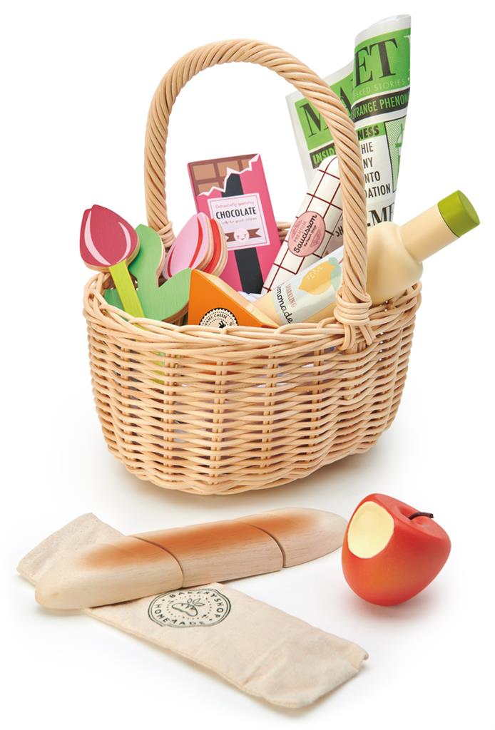 Tender Leaf Toys winkelmand met boodschappen 3jr+