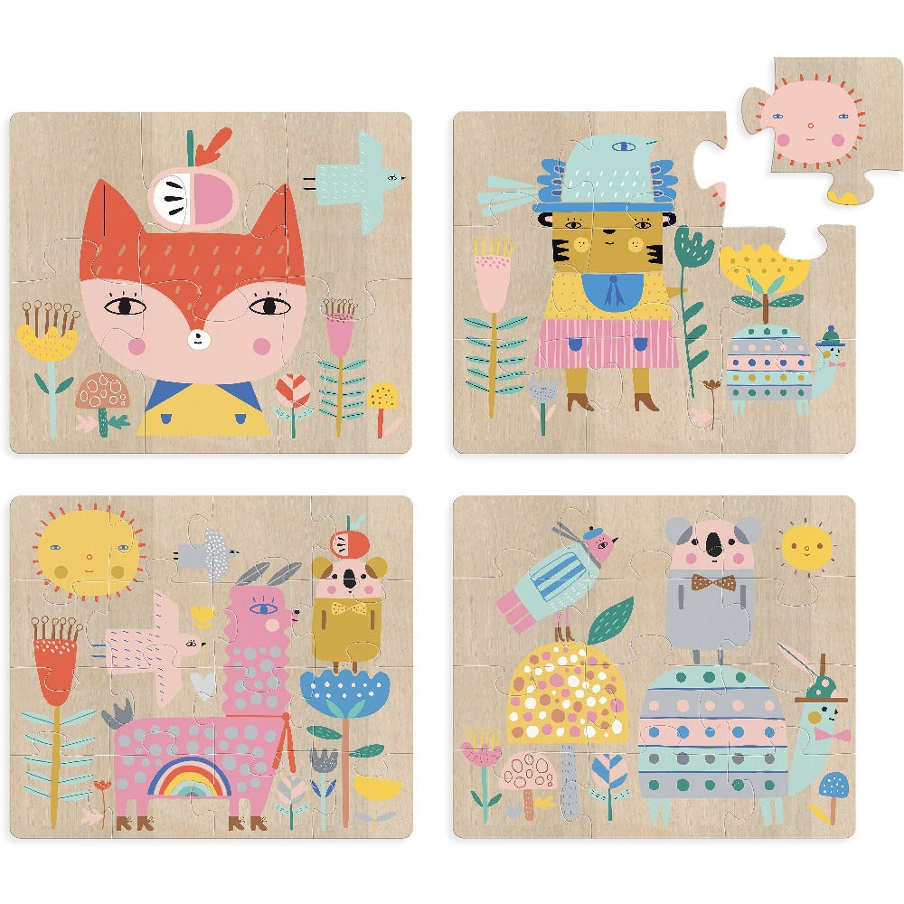 VILAC 4 houten puzzels Suzy Ultman 2 jr+