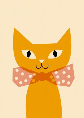 Petit Monkey poster yellow cat 29.7 x 42 cm