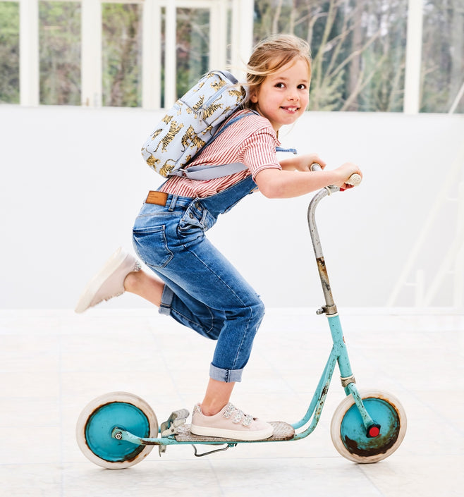 Petit Monkey kinderrugzak tijger grijs S