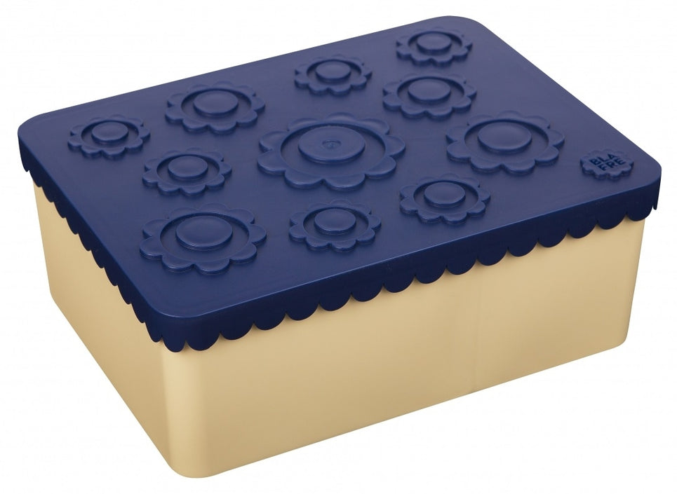 BLAFRE lunchbox flower soft geel navy