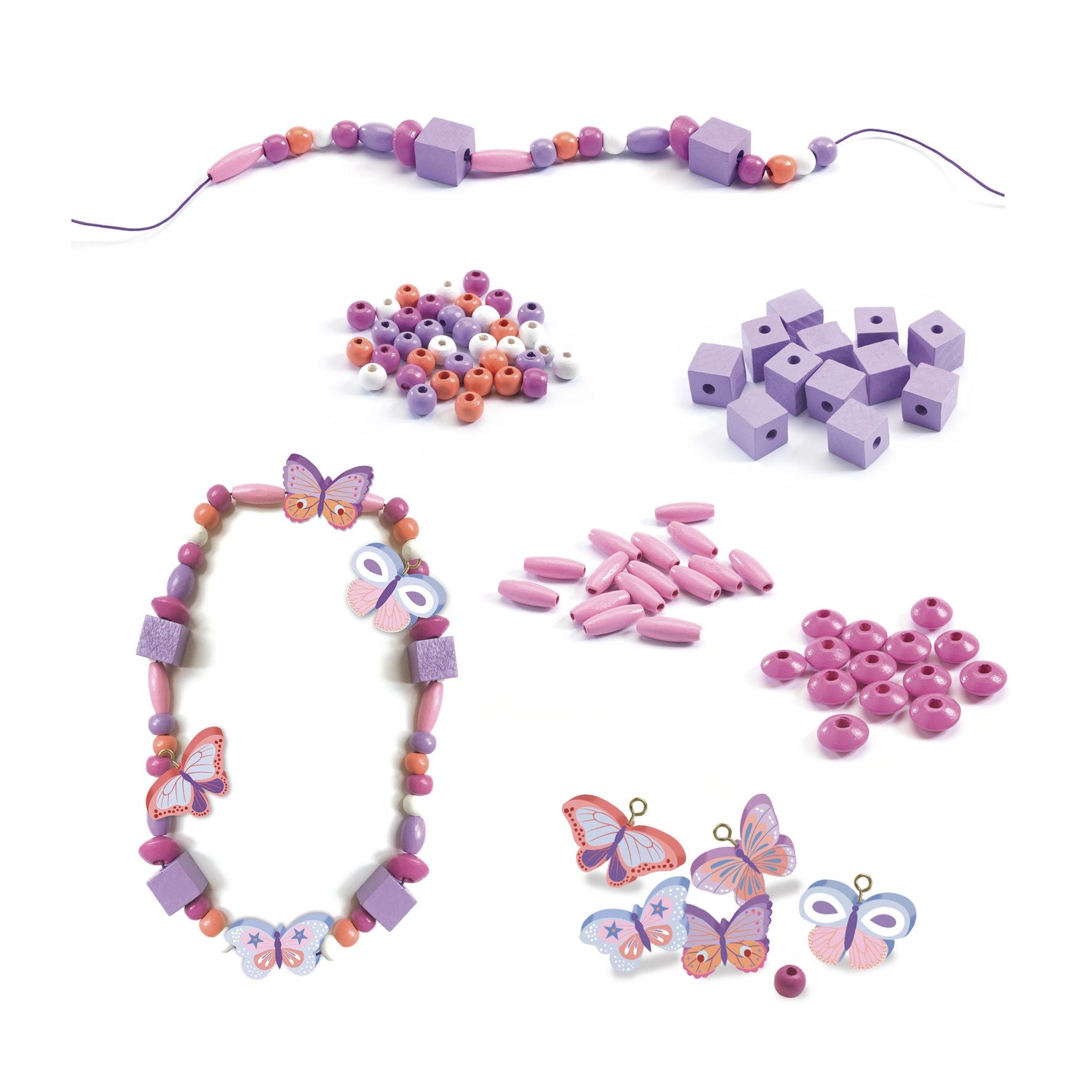 DJECO houten kralen vlinders 4 jr+