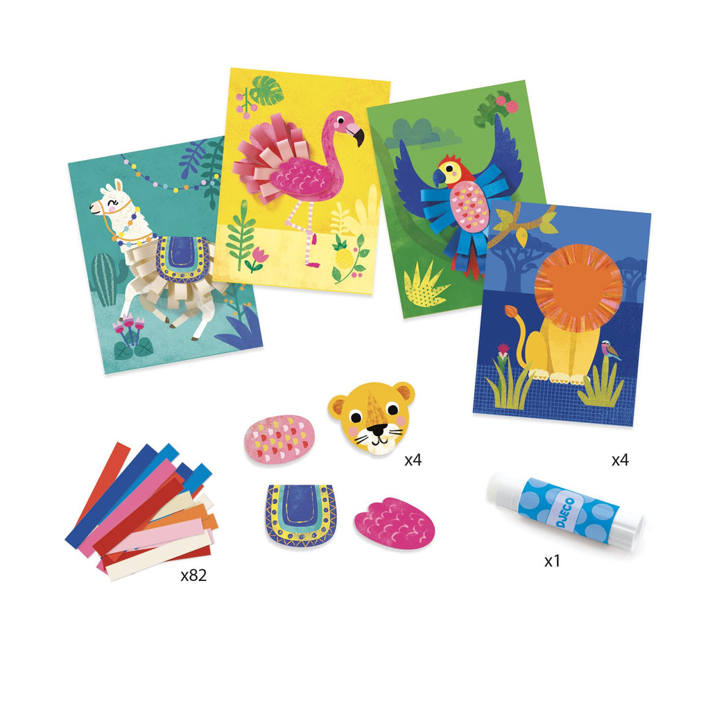 DJECO papier collage's dieren 3 jr+ 3070900098688