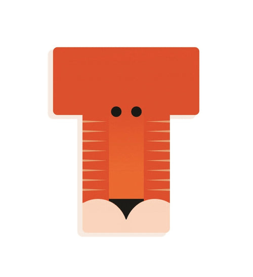 DJECO houten letter designed animal T