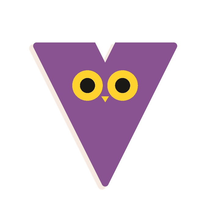 DJECO houten letter designed animal V