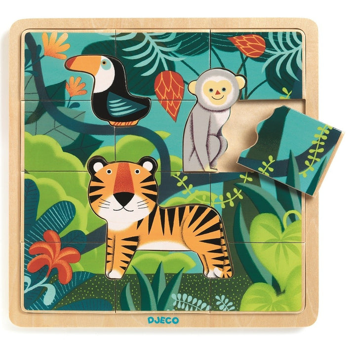 DJECO houten puzzel Jungle 3 jr+