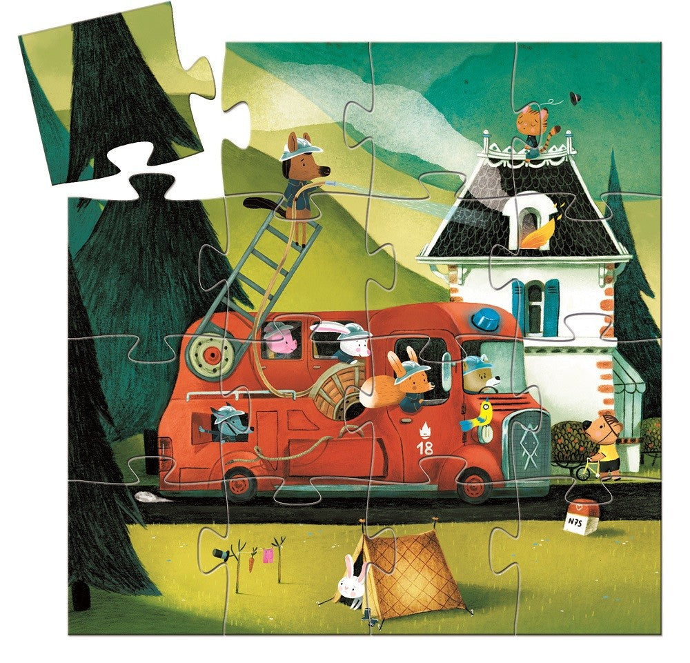 DJECO puzzel brandweerwagen 2 jr / 16 stks