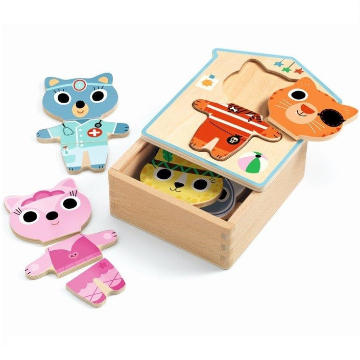 DJECO puzzel Dress up 2 jr + / 18 stks