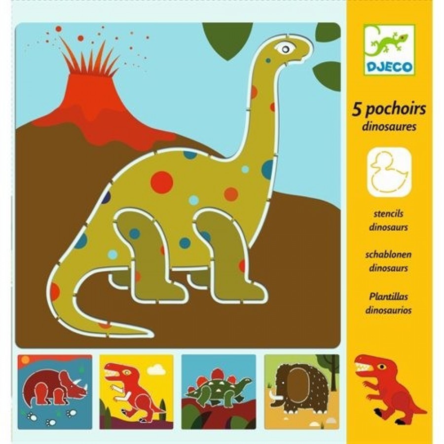 DJECO tekensjablonen dino's 4 jr+