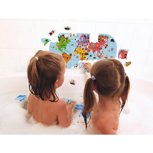 JANOD badpuzzel Wereldkaart 3jr+