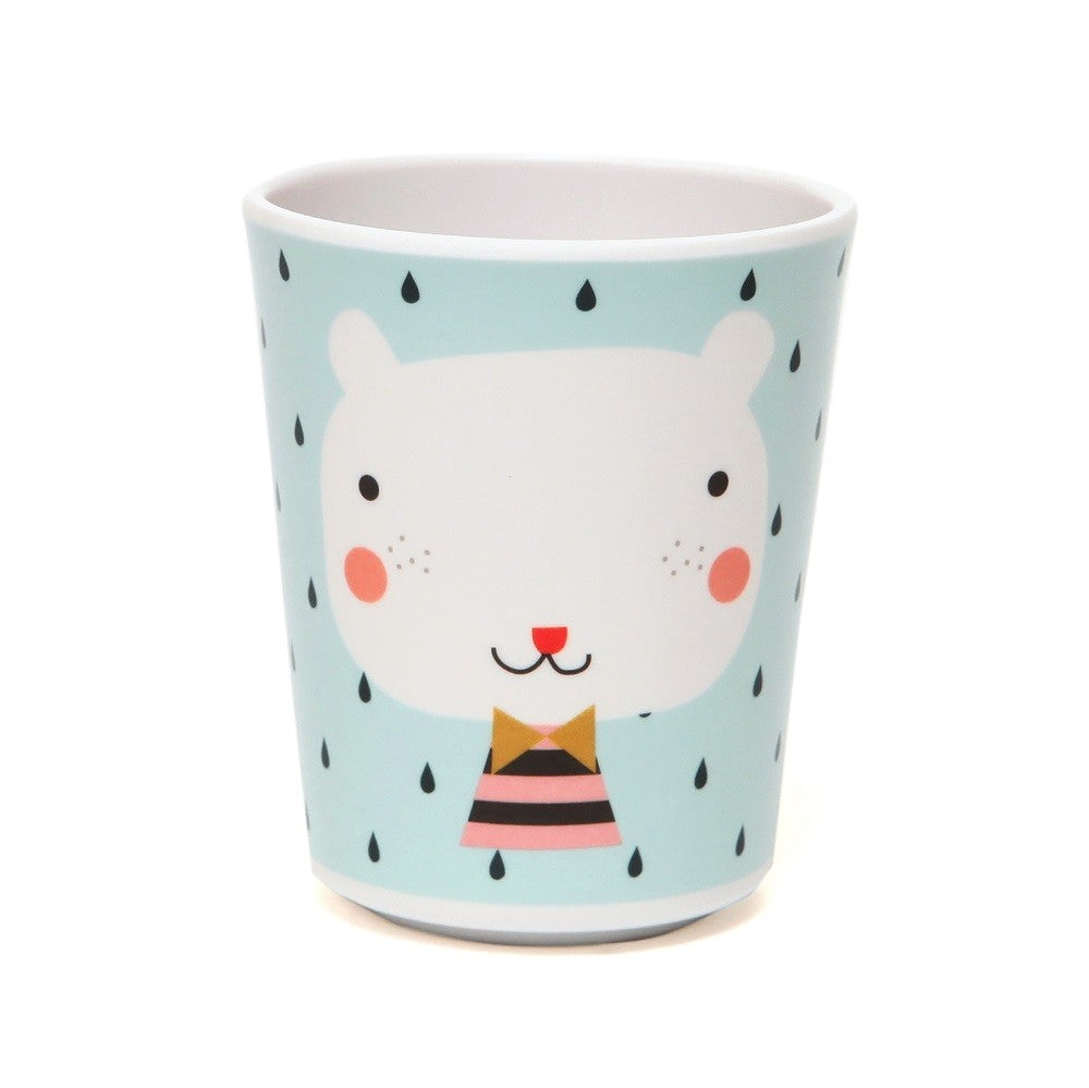 Petit Monkey melamine beker bear drop light blue