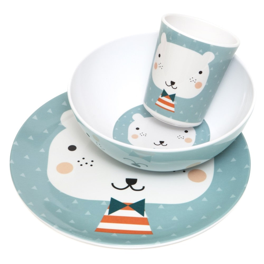 Petit Monkey melamine kom bear triangles