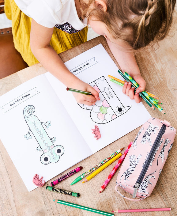 Petit Monkey etui tijger wit