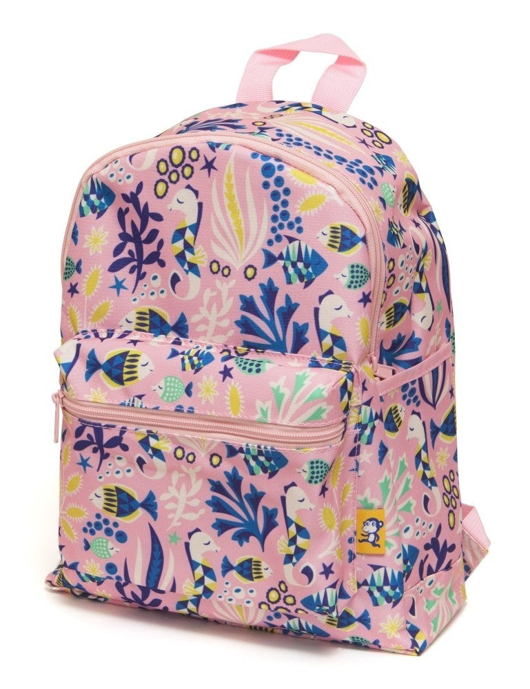Petit Monkey kinderrugzak under the sea pink