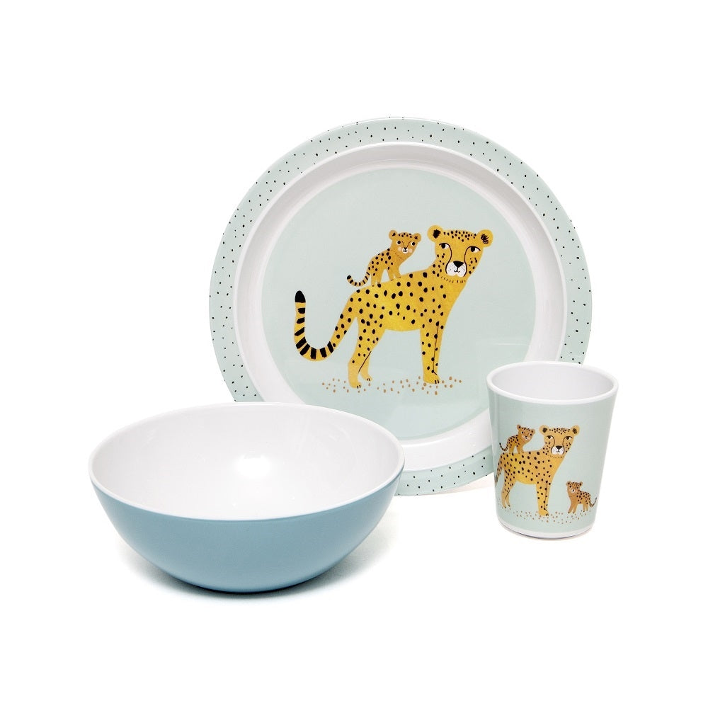 Petit Monkey melamine kom leopard aqua 8719244222957