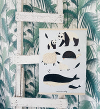 Petit Monkey poster B&W animals grey 50 x 70 cm