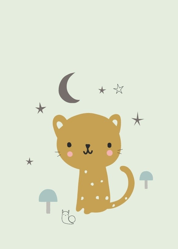 Petit Monkey poster Leopard mint 29.7 x 42 cm kopen