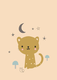 Petit Monkey poster Leopard peach 29.7 x 42 cm