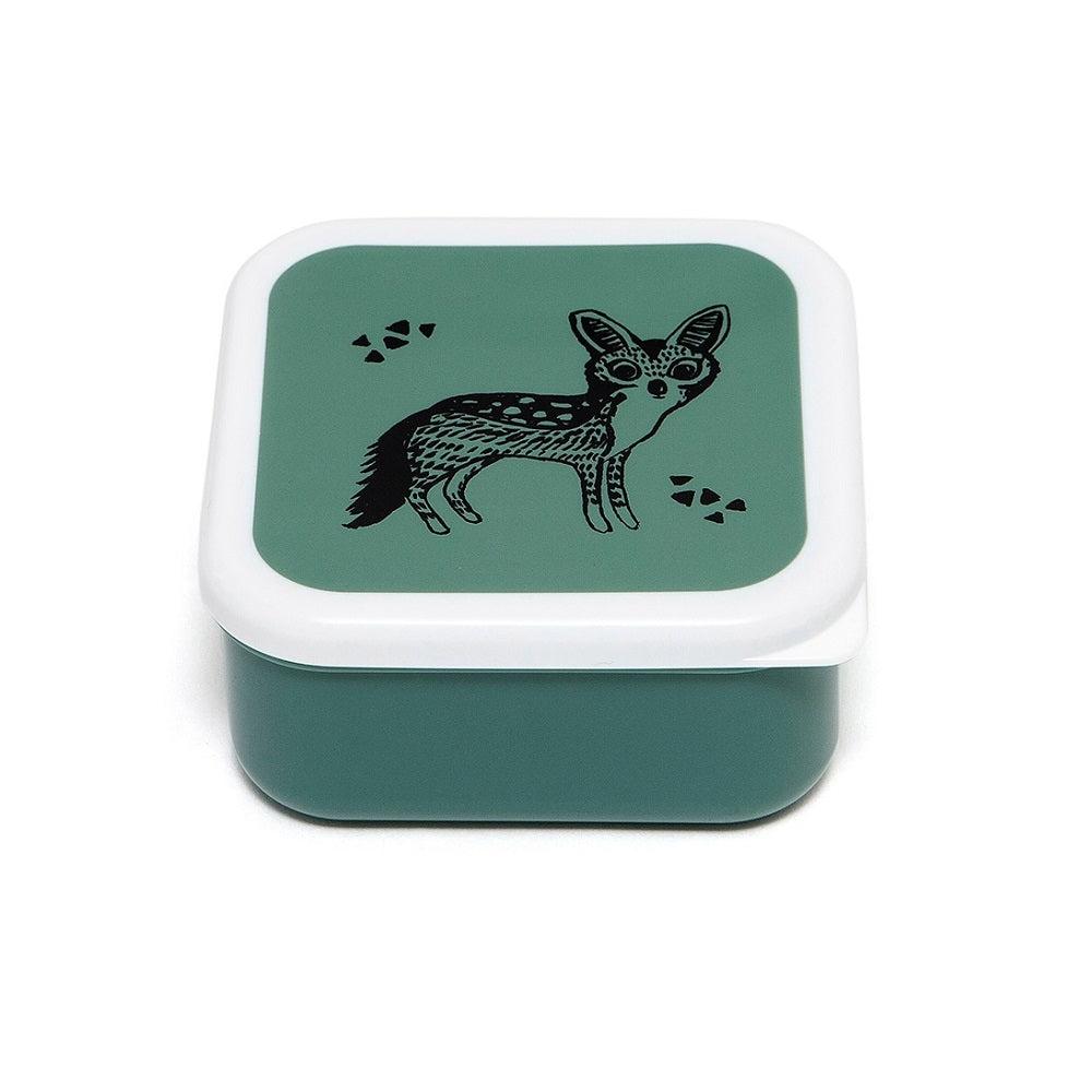 Petit Monkey snackbox set Black animals salie 12 x 12 cm