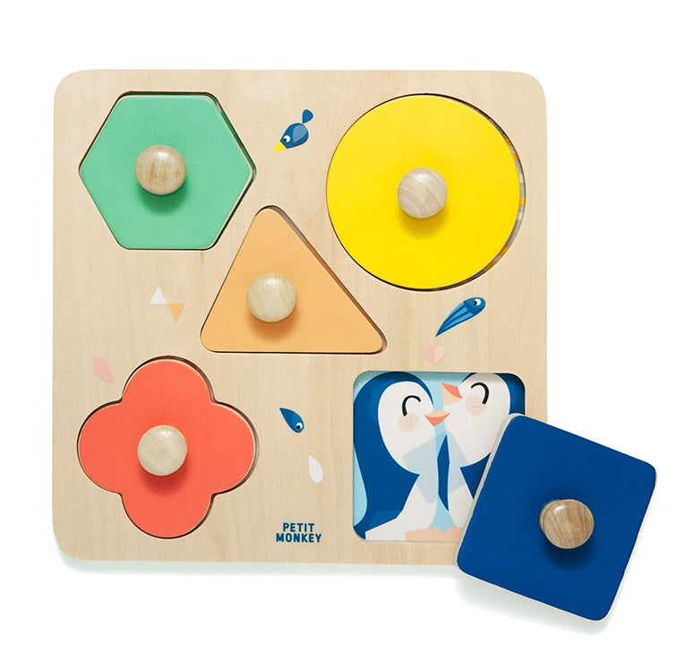 Petit Monkey vormenpuzzel One day at the zoo 12 mnd+
