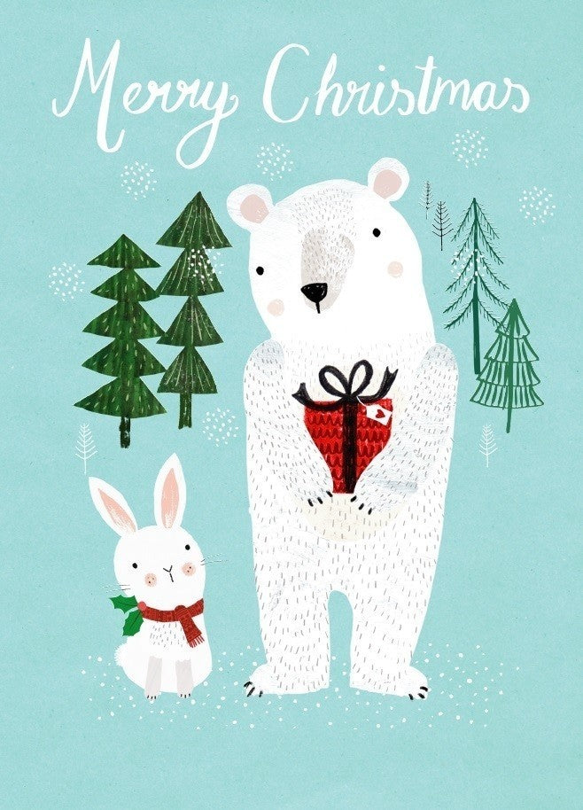 Petit Monkey ansichtkaart x-mas polar bear